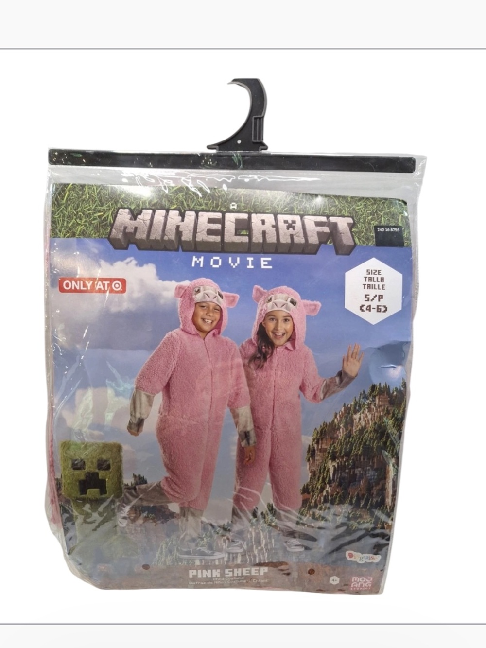 Minecraft Movie Pink Sheep Halloween Costume Kids Small 4-6